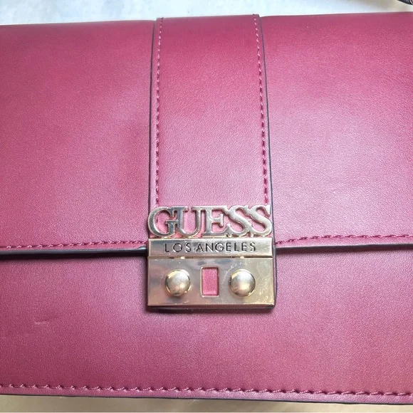 GUESS womens Evie Medium Shoulder Bag Purse Cranberry - Picture 4 of 14